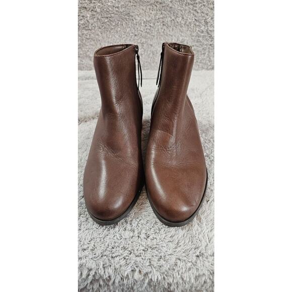 NEW Naturalizer Women Bay Weatherproof Bootie Brown Leather Ankle Boot 10 Wide‎ - Picture 3 of 5